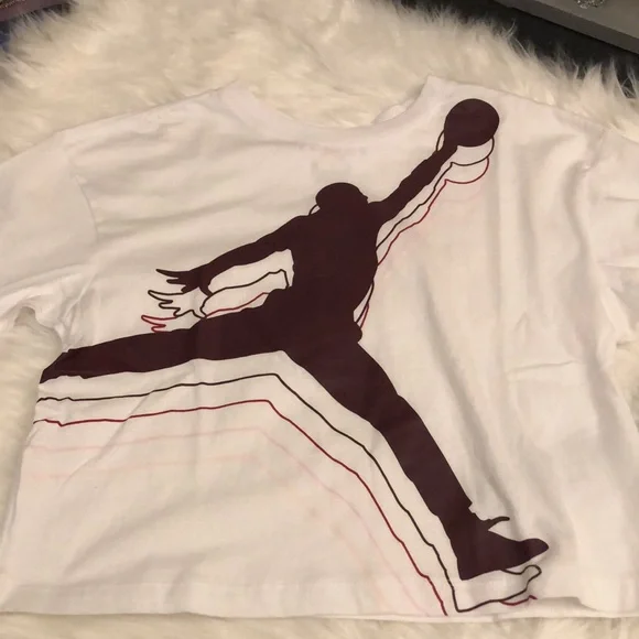 NWT Girl’s Air Jordan White T-Shirt w/ Jumpman - Small 8-10 Years - 100% Cotton - Picture 2 of 8
